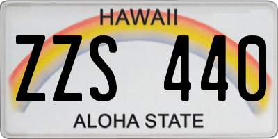 HI license plate ZZS440