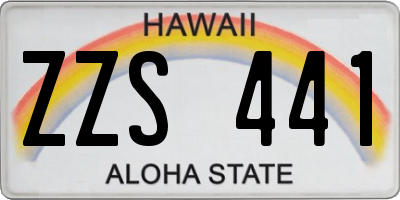 HI license plate ZZS441