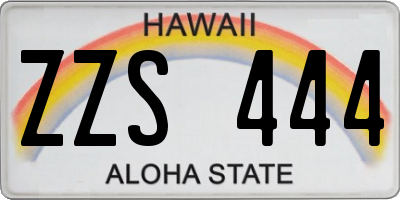 HI license plate ZZS444