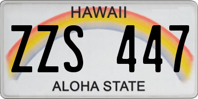 HI license plate ZZS447