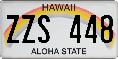 HI license plate ZZS448