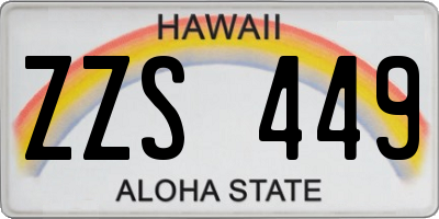 HI license plate ZZS449