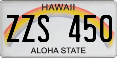 HI license plate ZZS450