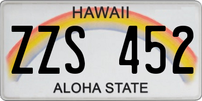 HI license plate ZZS452