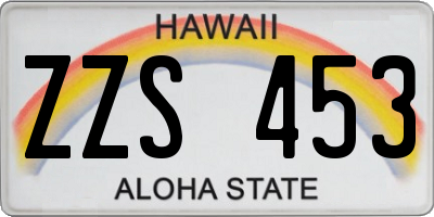 HI license plate ZZS453