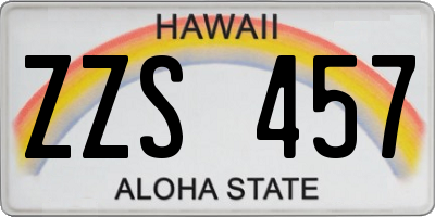 HI license plate ZZS457