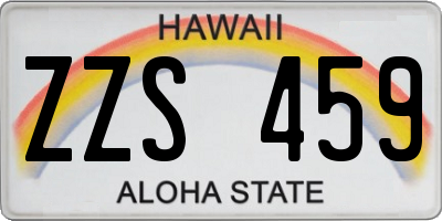 HI license plate ZZS459