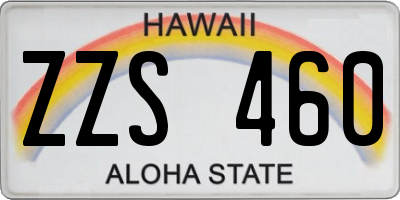 HI license plate ZZS460