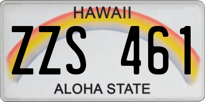 HI license plate ZZS461