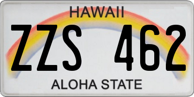 HI license plate ZZS462