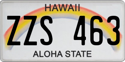 HI license plate ZZS463