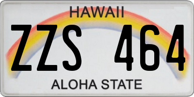 HI license plate ZZS464