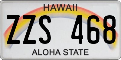 HI license plate ZZS468