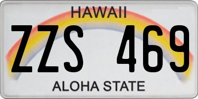 HI license plate ZZS469