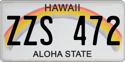 HI license plate ZZS472