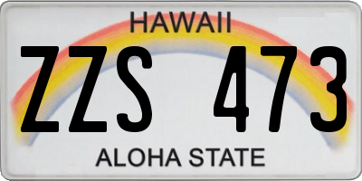 HI license plate ZZS473