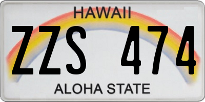 HI license plate ZZS474