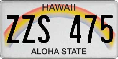 HI license plate ZZS475