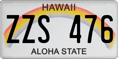 HI license plate ZZS476