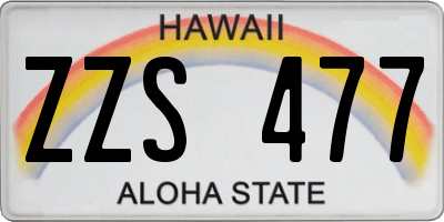 HI license plate ZZS477