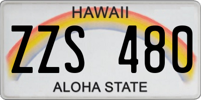 HI license plate ZZS480