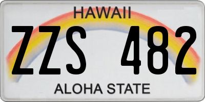 HI license plate ZZS482