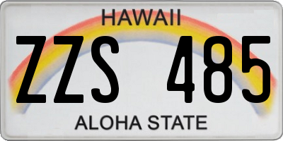 HI license plate ZZS485