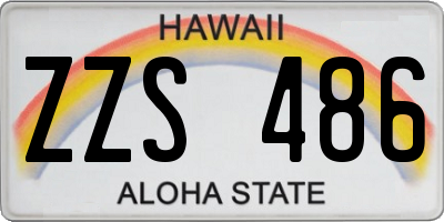 HI license plate ZZS486