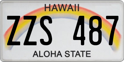 HI license plate ZZS487