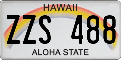 HI license plate ZZS488