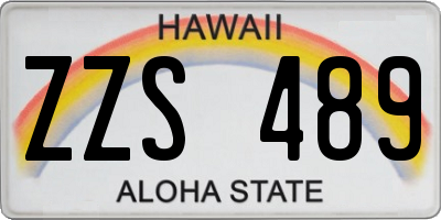 HI license plate ZZS489