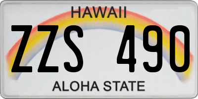 HI license plate ZZS490