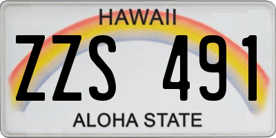 HI license plate ZZS491