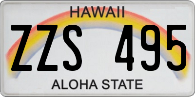 HI license plate ZZS495