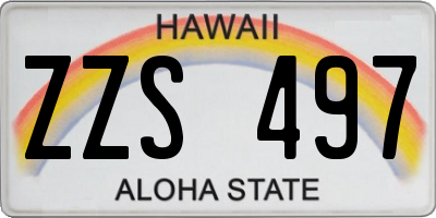 HI license plate ZZS497