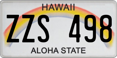 HI license plate ZZS498