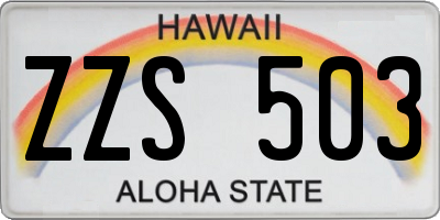 HI license plate ZZS503