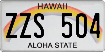 HI license plate ZZS504