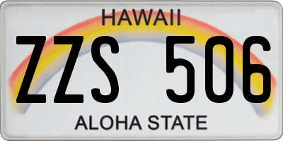 HI license plate ZZS506