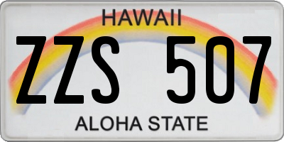 HI license plate ZZS507