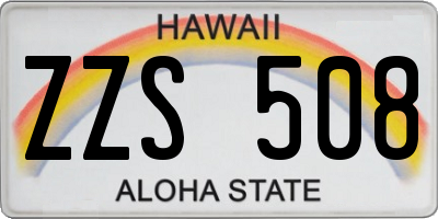 HI license plate ZZS508