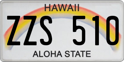 HI license plate ZZS510