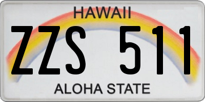 HI license plate ZZS511