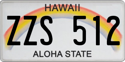 HI license plate ZZS512