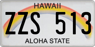 HI license plate ZZS513