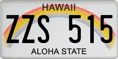 HI license plate ZZS515