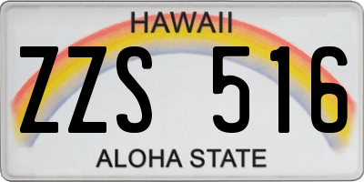 HI license plate ZZS516