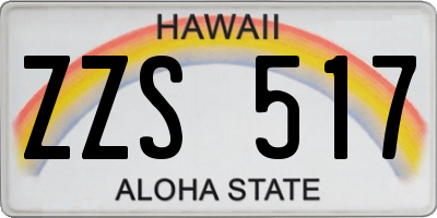 HI license plate ZZS517