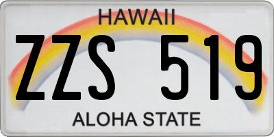 HI license plate ZZS519