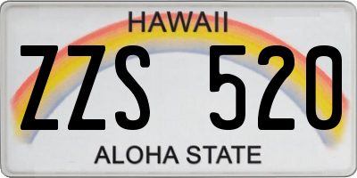 HI license plate ZZS520